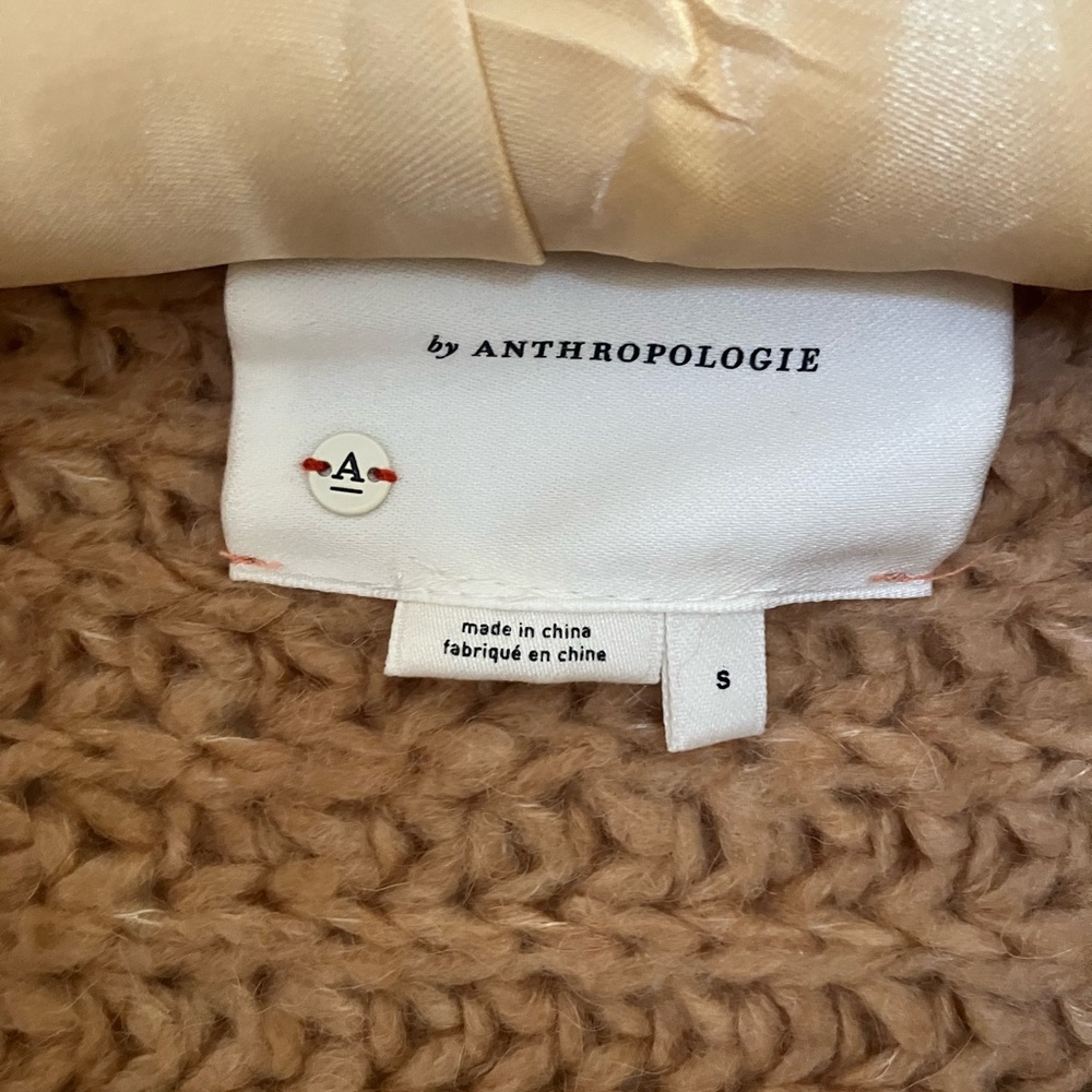 Anthropologie Chunky Knit Cardigan in Tan - Picture 2 of 5